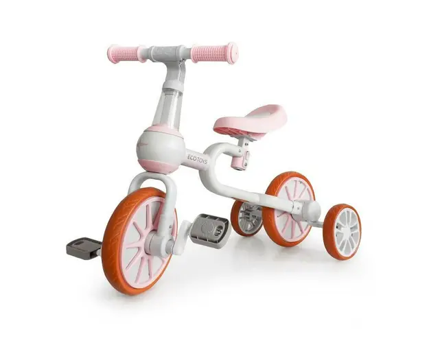Bicicleta ECOTOYS de Echilibru 4in1 cu Pedale, Roti Laterale