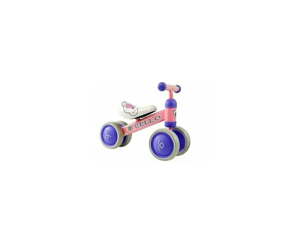 Bicicleta fara pedale, cu roti duble, pentru copii, Pink Bello, LeanToys, 5262