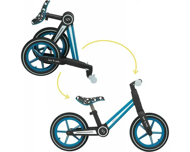 Bicicleta pliabila fara pedale Skiddou Ronny, Denim, Albastru