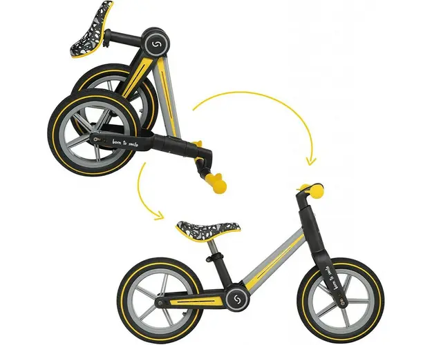 Bicicleta pliabila fara pedale Skiddou Ronny, Galben