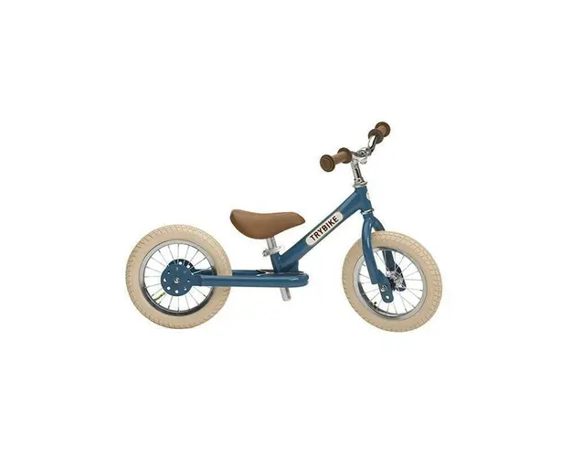 Bicicleta fara pedale vintage, otel, albastru, Trybike