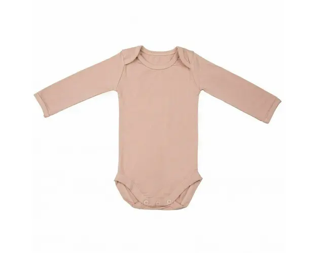 Body cu Maneca Lunga din Bambus Misty Rose 74-80