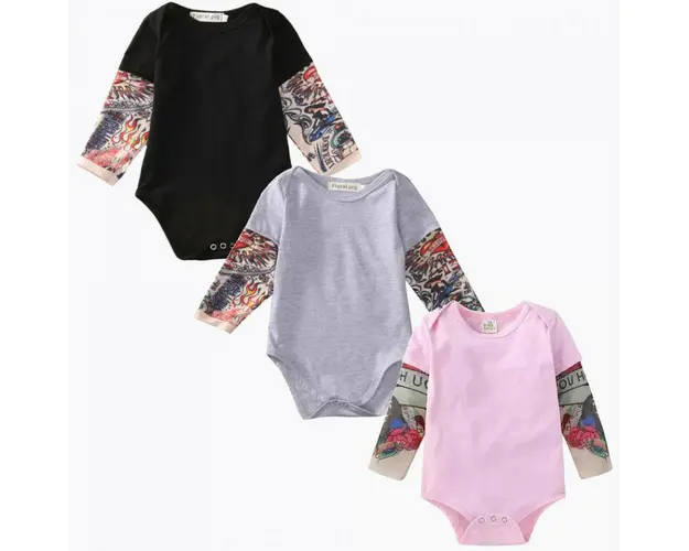 Body cu tatuaj Drool (Culoare: Roz, Marime: 100)