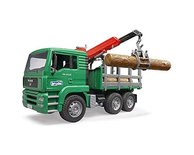 Bruder - Camion Lemne Man Tga Cu Macara De Incarcare Si 3 Busteni
