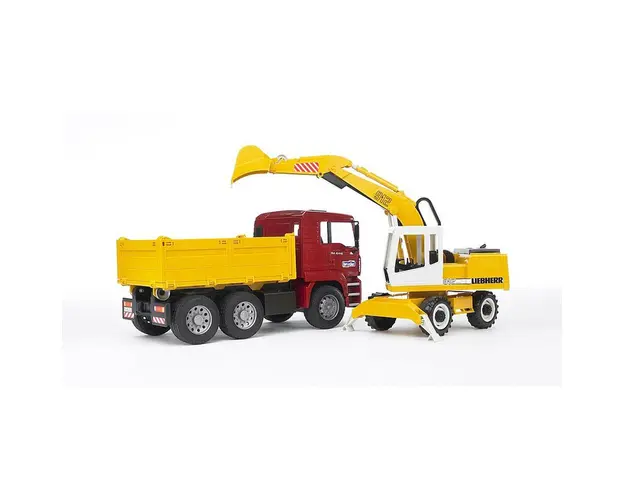 Bruder - Camion Man Tga Si Excavator Liebherr