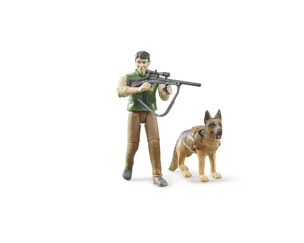 Bruder - Figurina Padurar Cu Caine Si Echipament