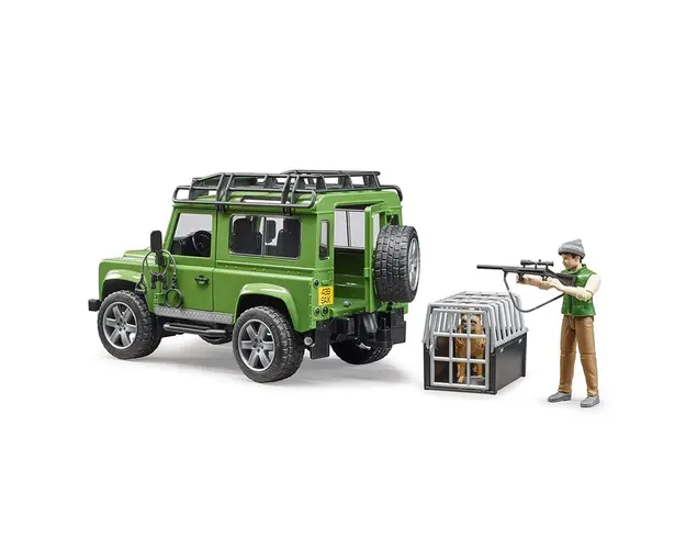 Bruder - Masina De Teren Land Rover Defender Cu Padurar Si Caine