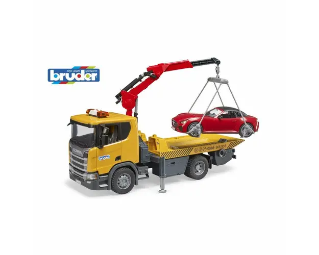 Masina de tractare, Bruder, Scania Super 560R, Cu lumini si sunete, 3 ani+, Multicolor