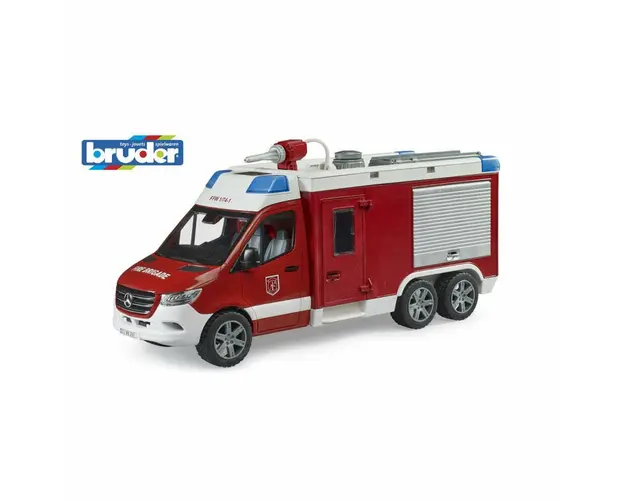 Sprinter de pompieri, Bruder, Mercedes Benz, Cu sirena, 3 ani+, Multicolor