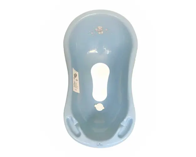 Lorelli - Cadita , Bear Dark , Cu dop, Cu covor antiderapant, 84 cm, Albastru