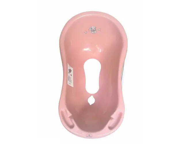 Lorelli - Cadita , Bear Dark , Cu dop, Cu covor antiderapant, 84 cm, Roz