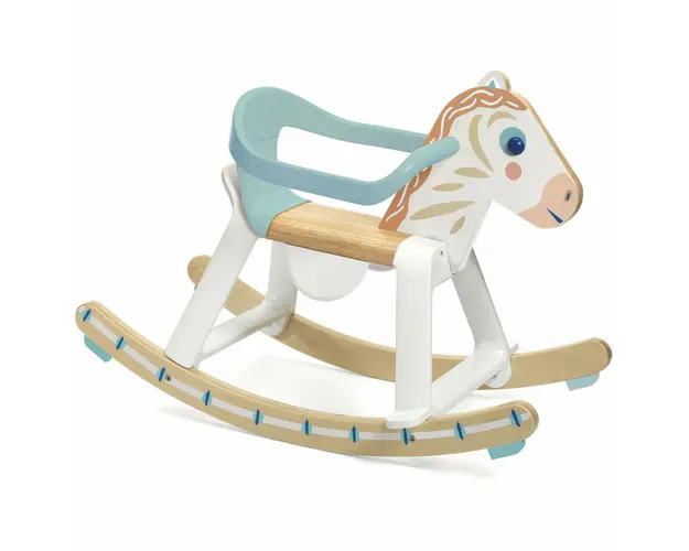 Calut balansoar din lemn cu suport Djeco