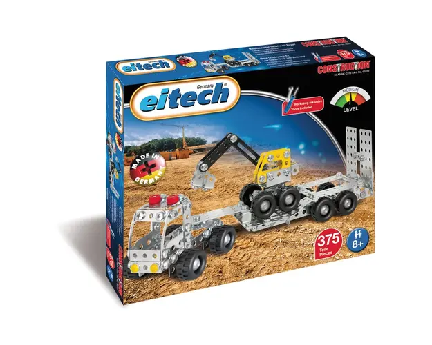 Eitech - Set de constructie Vehicul Camion cu remorca si excavator