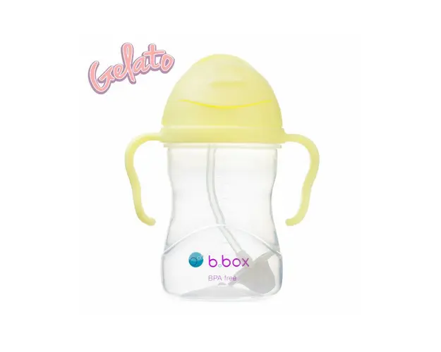 Cana cu pai de la b.box, 240 ml, +6 luni, galben banana split