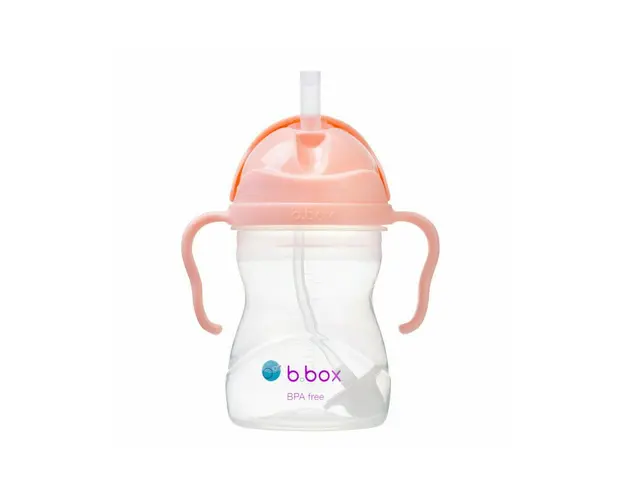 B.box - Cana cu pai de la , 240 ml, +6 luni, roz tutti frutti