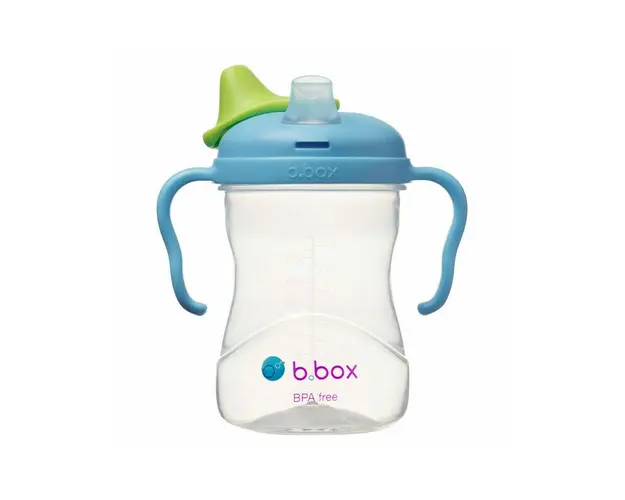B.box - Cana de tranzitie cu cioc de silicon de la , 240 ml, +4 luni, albastru