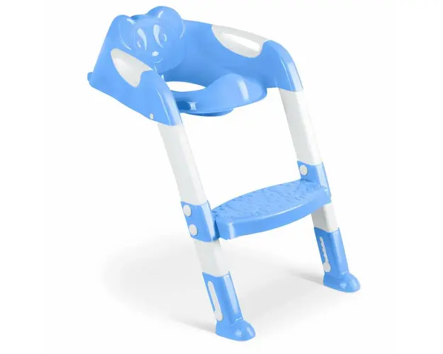 Capac pentru toaleta, 2in1, cu scara detasabila, antiderapant, Ricokids, Albastru
