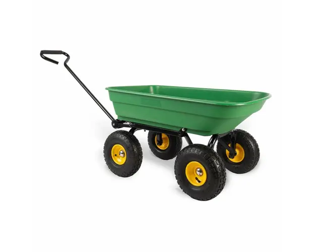 Carucior de gradina, cu functie de basculare, capacitate 52 L, sarcina 200 kg, Humberg, Verde