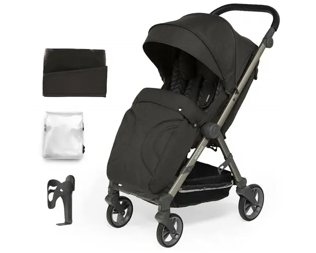 Carucior sport pliabil Skiddou Mell Onyx, ultracompact pentru calatorii, Negru
