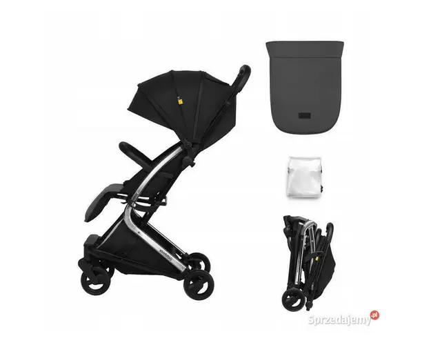 Carucior sport pliabil Skiddou Mikkeli Onyx, ultracompact pentru calatorii, Negru