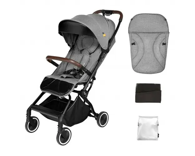 Carucior sport pliabil Skiddou Espoo+ Evening Shadow, ultracompact pentru calatorii, Gri inchis