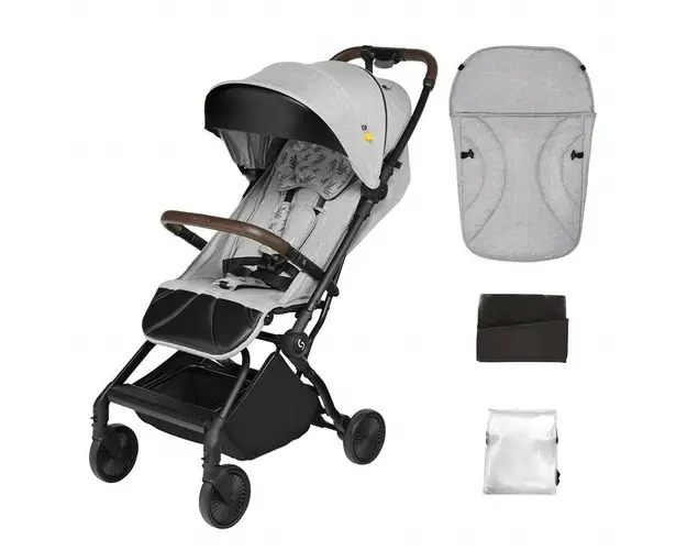 Carucior sport pliabil Skiddou Espoo+ Normandic Dream, ultracompact pentru calatorii, Gri