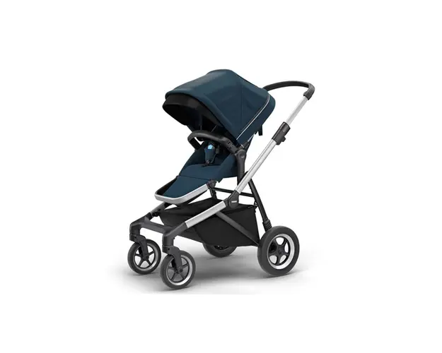 Carucior Thule SLEEK Cadru Gri si Copertina Navy Blue