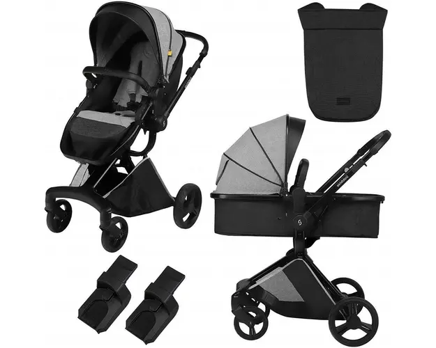 Carucior transformabil 2 in 1 Skiddou Nasjo Normandic Dream, Gri
