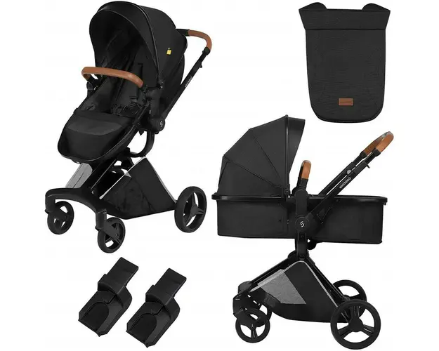 Carucior transformabil 2 in 1 Skiddou Nasjo Onyx, Negru