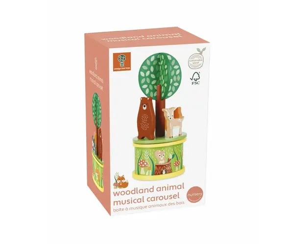 Carusel muzical cu animale de padure, Orange Tree Toys