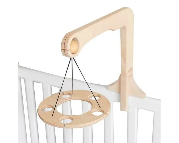 Carusel Montessori din lemn pentru patut bebelusi, Mobbli