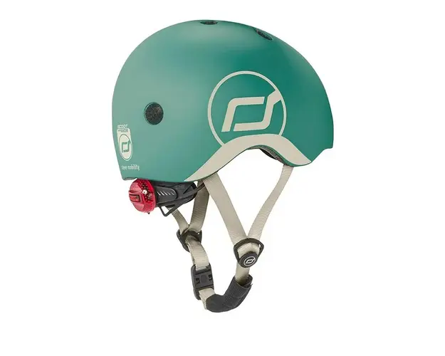 Casca de protectie pentru copii, sistem de reglare magnetic cu led, XXS-S, 45-51 cm, 1 an+, Forest, Scoot Ride