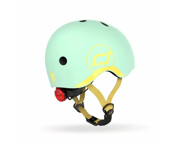 Casca de protectie pentru copii, sistem de reglare magnetic cu led, XXS-S, 45-51 cm, 1 an+, Kiwi, Scoot Ride