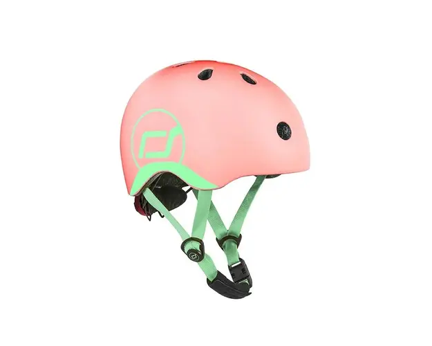 Casca de protectie pentru copii, sistem de reglare magnetic cu led, XXS-S, 45-51 cm, 1 an+, Peach, Scoot Ride