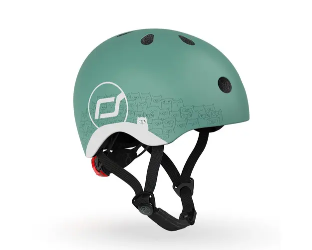 Casca de protectie pentru copii, sistem de reglare magnetic cu led, XXS-S, 45-51 cm, 1 an+, Forest Reflectorizant, Scoot Ride