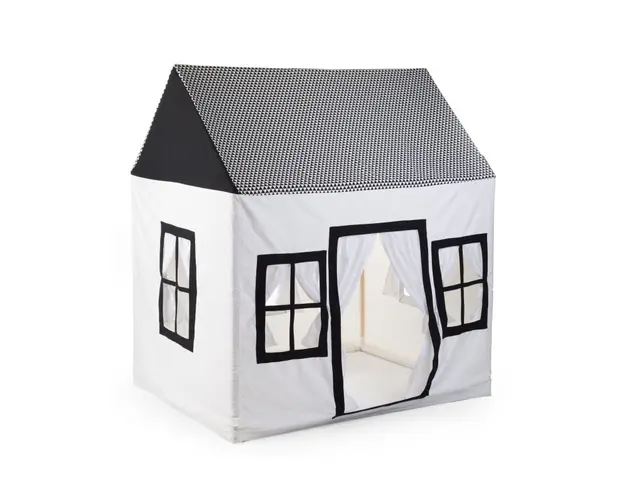 Casuta de joaca Childhome 125x95x145 cm Alb/Negru