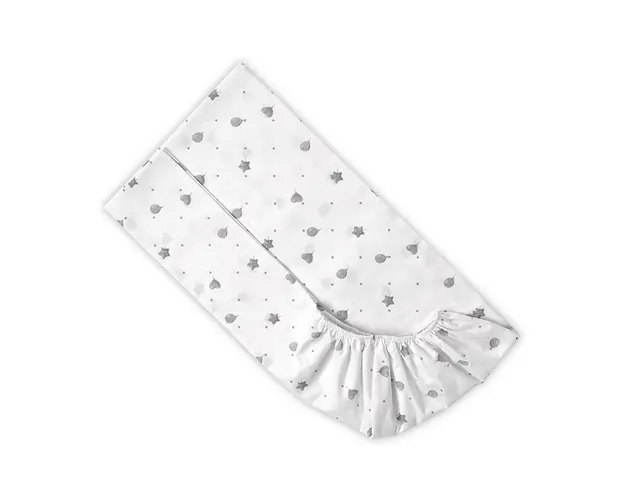 Cearceaf cu banda elastica, bumbac ranforce, 60x120 cm, Grey Train