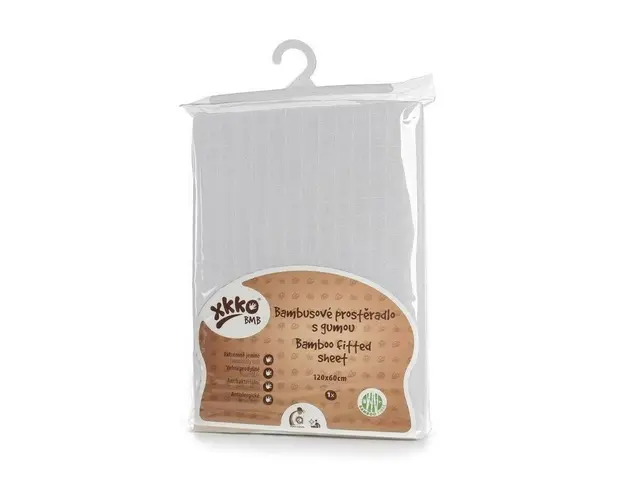 Xkko - Cearceaf cu elastic din bambus 60x120 cm Alb XKKO