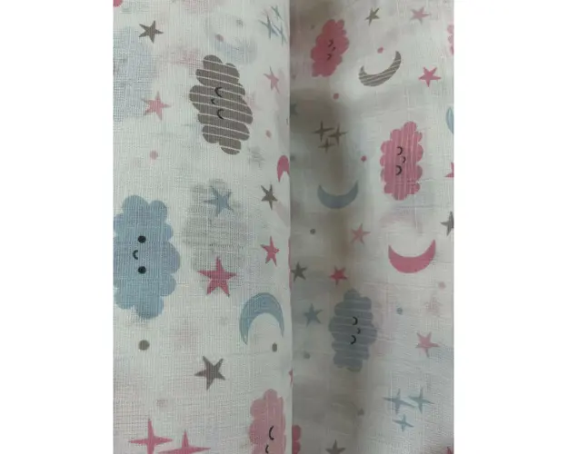 Cearceaf din muselina, 2buc./set, 120x160cm, norisori pink, Kreis