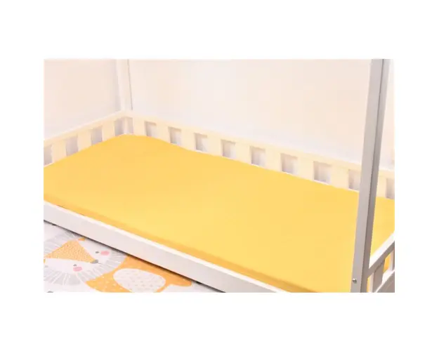 Cearsaf bumbac 100% galben pat 90x200 cm