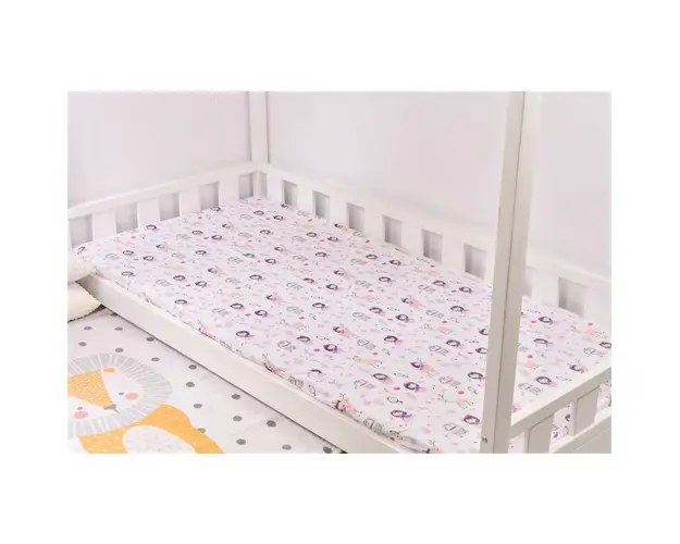 Cearsaf bumbac 100% model fetite pat casuta Montessorri 90x200 cm