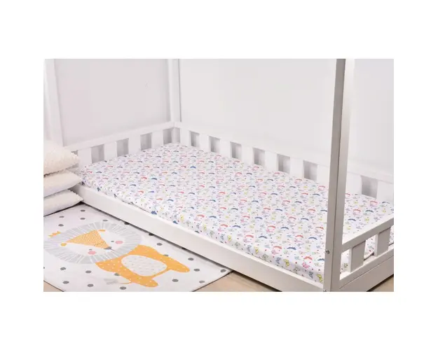 Cearsaf bumbac 100% model fluturasi pat casuta Montessorri 90x200 cm