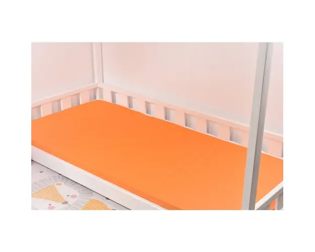 Cearsaf bumbac 100% portocaliu pat 90x200 cm