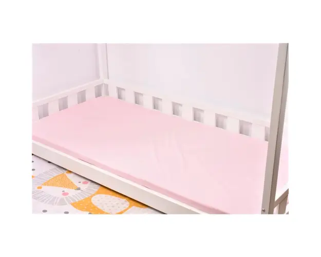 Cearsaf bumbac 100% roz pat 90x200 cm