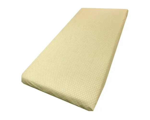 Cearsaf cu elastic roata cu imprimeu Buline albe pe crem-160*80 cm