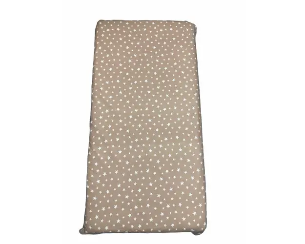 Cearsaf cu elastic roata cu imprimeu Stelute pe bej-160*80 cm