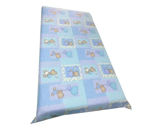 Cearsaf cu elastic roata cu imprimeu Ursuleti albastri-160*80 cm