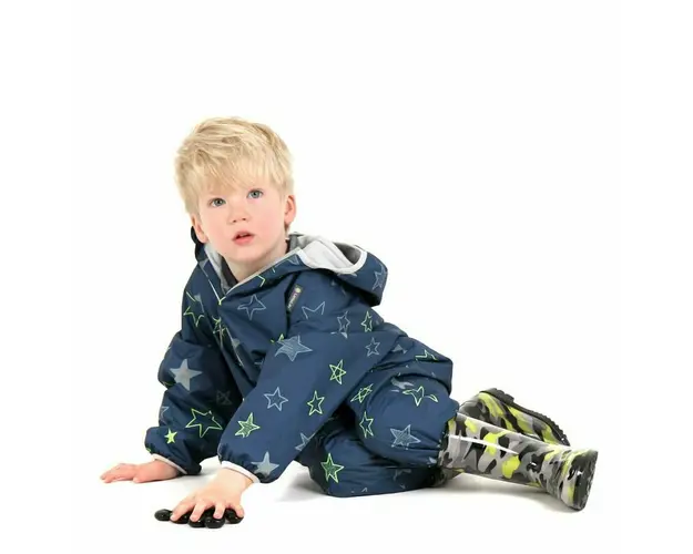 Combinezon Impermeabil Fleece Navy Stars 6-12 luni