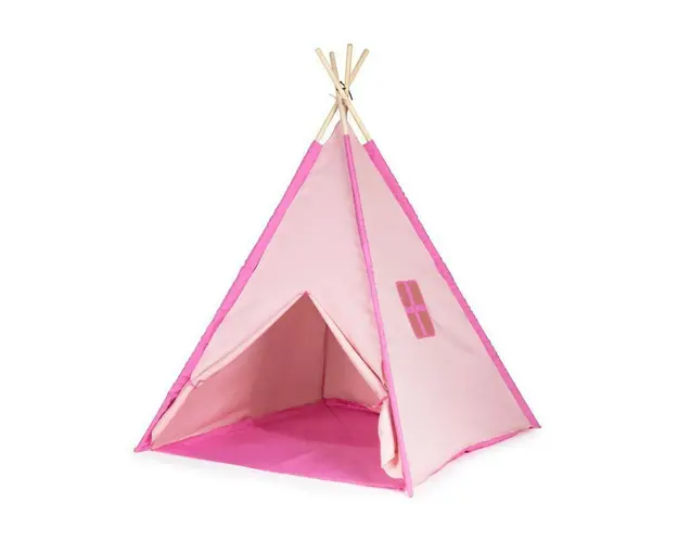 Cort tip indian pentru copii, Wigwam, 120 x 120 x 150 cm, Roz, EcoToys