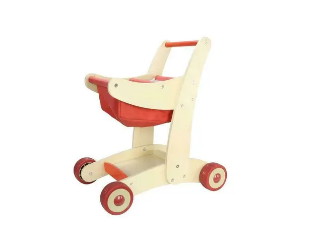 Cos de cumparaturi de jucarie, din lemn, +3 ani, Masterkidz